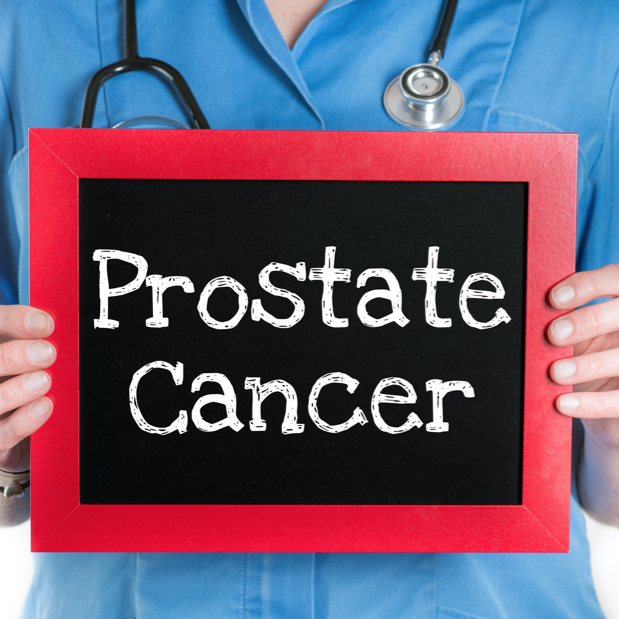 flash card saying prostate cancer
