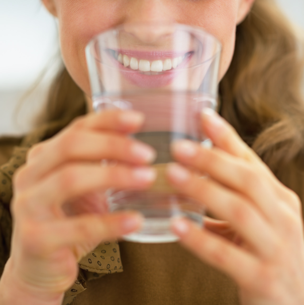 lady drinking water