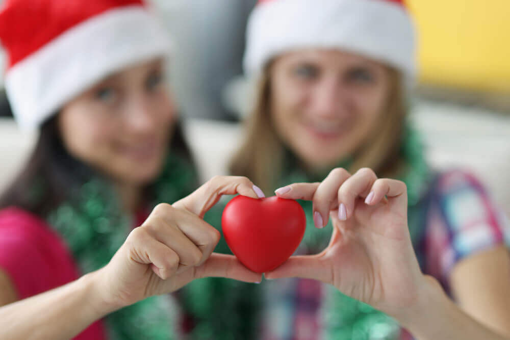 Female hold decorative cute heart