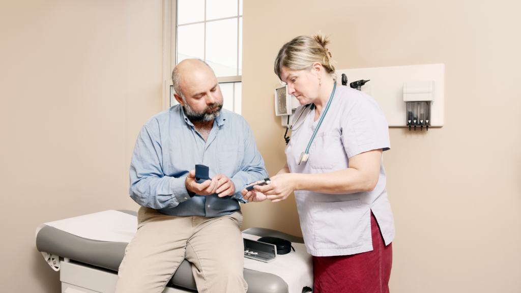 a nurse is teaching a client who is newly diagnosed with diabetes mellitus